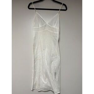 Jill Stuart White Cotton Slip Dress Midi Spaghetti Strap Size 2